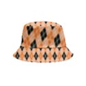 Halloween Inspired Black Orange Diagonal Plaids Bucket Hat (Kids) View2