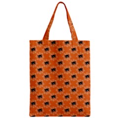 Halloween Black Orange Spiders Zipper Classic Tote Bag by ConteMonfrey