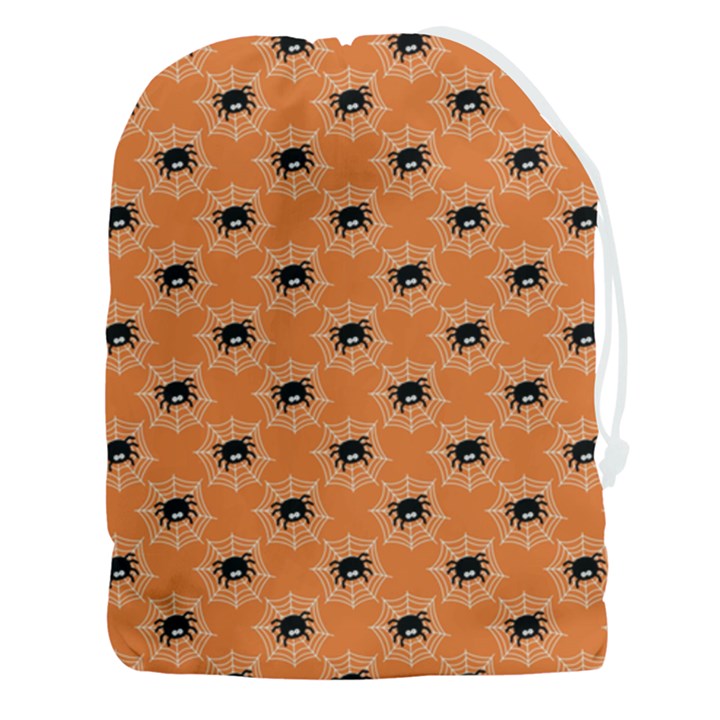 Halloween Black Orange Spiders Drawstring Pouch (3XL)