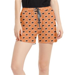 Halloween Black Orange Spiders Women s Runner Shorts by ConteMonfrey