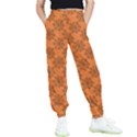 Halloween Black Orange Spider Web   Kids  Elastic Waist Pants View1