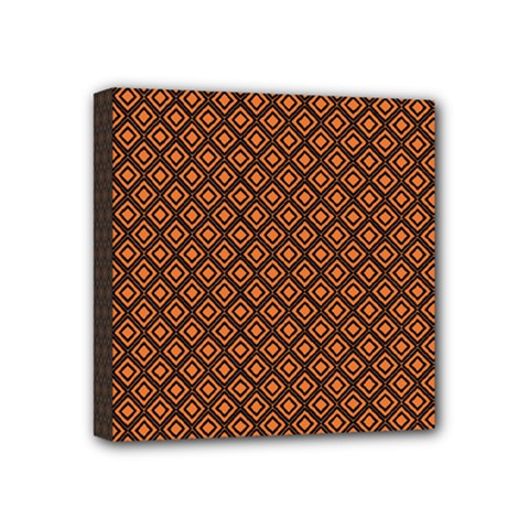 Halloween Palette Plaids Orange, Black Geometric  Mini Canvas 4  x 4  (Stretched)