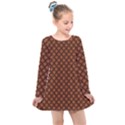 Halloween Palette Plaids Orange, Black Geometric  Kids  Long Sleeve Dress View1