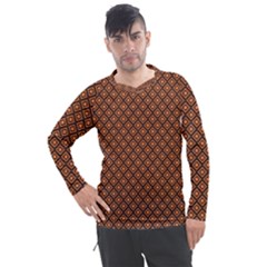 Halloween Palette Plaids Orange, Black Geometric  Men s Pique Long Sleeve Tee