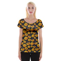 Jack O Lantern  Cap Sleeve Top by ConteMonfrey