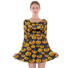 Jack O Lantern  Long Sleeve Skater Dress by ConteMonfrey