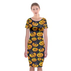 Jack O Lantern  Classic Short Sleeve Midi Dress by ConteMonfrey