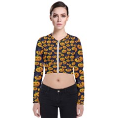 Jack O Lantern  Long Sleeve Zip Up Bomber Jacket by ConteMonfrey