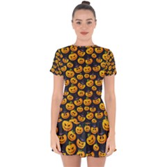 Jack O Lantern  Drop Hem Mini Chiffon Dress by ConteMonfrey