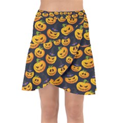 Jack O Lantern  Wrap Front Skirt by ConteMonfrey