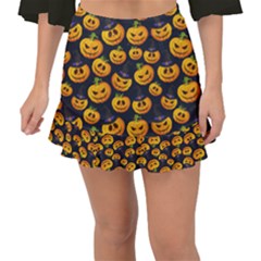 Jack O Lantern  Fishtail Mini Chiffon Skirt by ConteMonfrey