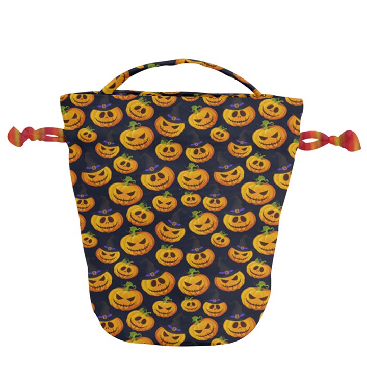 Jack O Lantern  Drawstring Bucket Bag