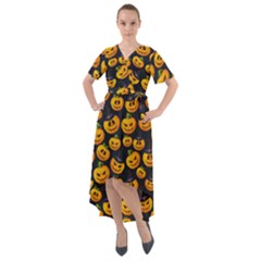 Jack O Lantern  Front Wrap High Low Dress by ConteMonfrey