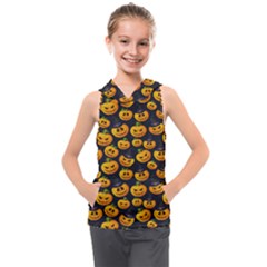 Jack O Lantern  Kids  Sleeveless Hoodie by ConteMonfrey