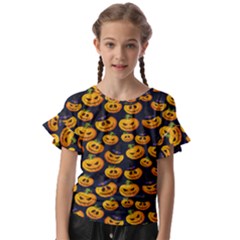 Jack O Lantern  Kids  Cut Out Flutter Sleeves by ConteMonfrey