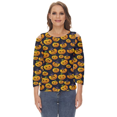 Jack O Lantern  Cut Out Wide Sleeve Top by ConteMonfrey