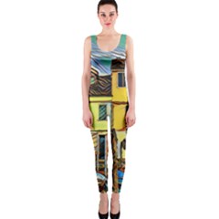 Colorful Venice Homes One Piece Catsuit by ConteMonfrey