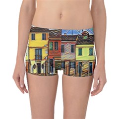 Colorful Venice Homes Boyleg Bikini Bottoms by ConteMonfrey