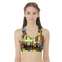 Colorful Venice Homes Sports Bra With Border by ConteMonfrey