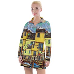 Colorful Venice Homes Women s Long Sleeve Casual Dress by ConteMonfrey