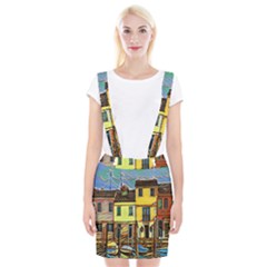 Colorful Venice Homes Braces Suspender Skirt by ConteMonfrey