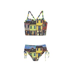 Colorful Venice Homes Girls  Tankini Swimsuit by ConteMonfrey