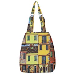 Colorful Venice Homes Center Zip Backpack by ConteMonfrey