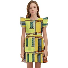 Colorful Venice Homes Kids  Winged Sleeve Dress by ConteMonfrey