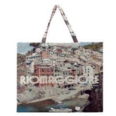 Riomaggiore - Italy Vintage Zipper Large Tote Bag by ConteMonfrey