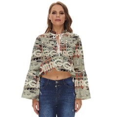 Riomaggiore - Italy Vintage Boho Long Bell Sleeve Top