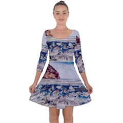 Fishes In Lake Garda Quarter Sleeve Skater Dress by ConteMonfrey