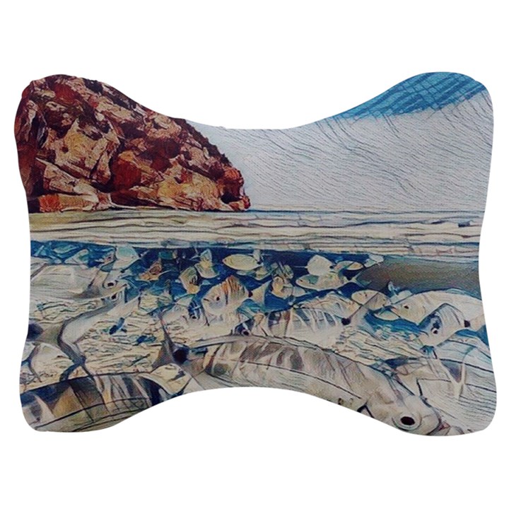 Fishes In Lake Garda Velour Seat Head Rest Cushion