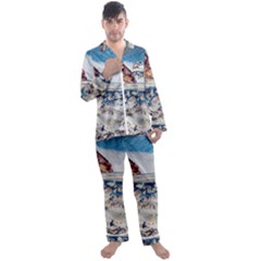 Fishes In Lake Garda Men s Long Sleeve Satin Pajamas Set by ConteMonfrey