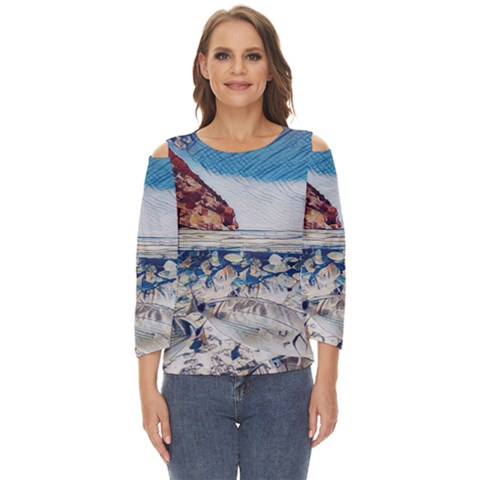 Fishes In Lake Garda Cut Out Wide Sleeve Top by ConteMonfrey