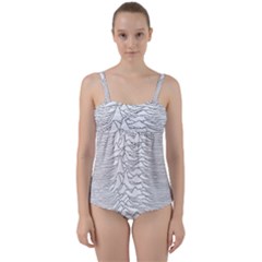 Joy Division Unknown Pleasures Twist Front Tankini Set by Jancukart