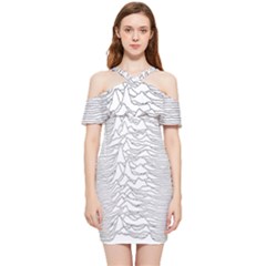 Joy Division Unknown Pleasures Shoulder Frill Bodycon Summer Dress by Jancukart