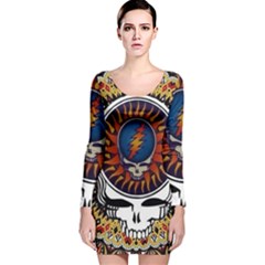 Grateful Dead Long Sleeve Velvet Bodycon Dress