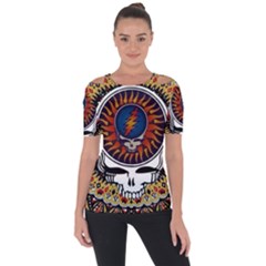 Grateful Dead Shoulder Cut Out Short Sleeve Top