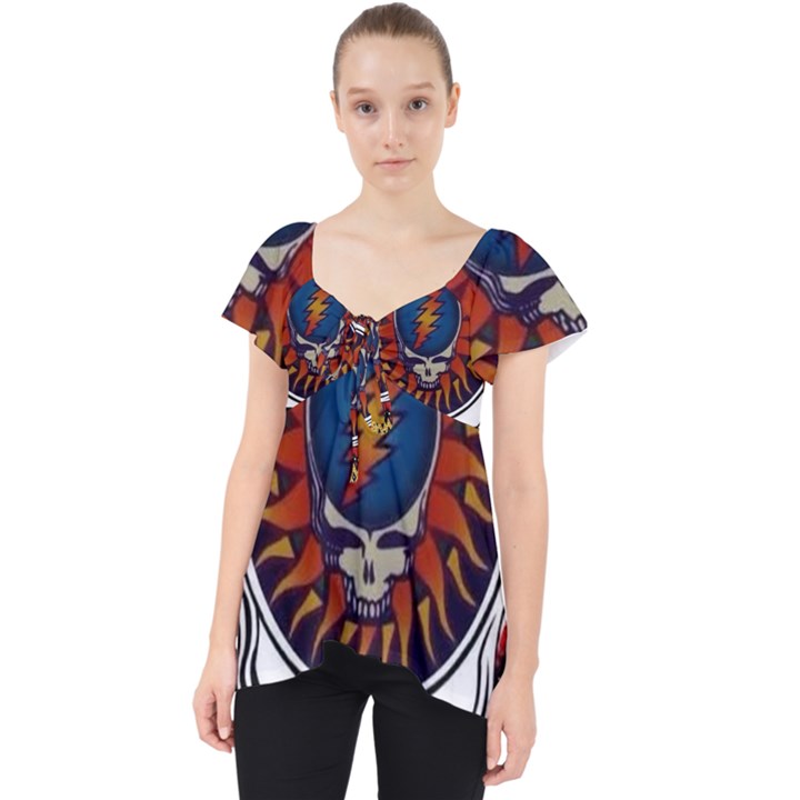 Grateful Dead Lace Front Dolly Top