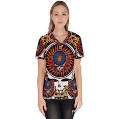 Grateful Dead Women s V-neck Scrub Top