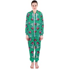 Beautiful Tropical Orchids Blooming Over Earth In Peace Hooded Jumpsuit (ladies) by pepitasart