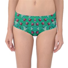 Beautiful Tropical Orchids Blooming Over Earth In Peace Mid-waist Bikini Bottoms by pepitasart