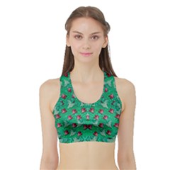 Beautiful Tropical Orchids Blooming Over Earth In Peace Sports Bra With Border by pepitasart