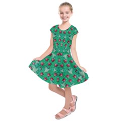 Beautiful Tropical Orchids Blooming Over Earth In Peace Kids  Short Sleeve Dress by pepitasart