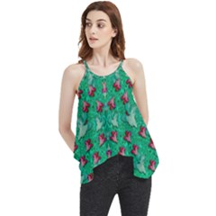 Beautiful Tropical Orchids Blooming Over Earth In Peace Flowy Camisole Tank Top by pepitasart