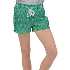 Beautiful Tropical Orchids Blooming Over Earth In Peace Velour Lounge Shorts by pepitasart