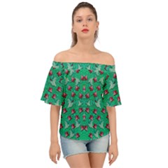 Beautiful Tropical Orchids Blooming Over Earth In Peace Off Shoulder Short Sleeve Top by pepitasart