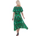 Beautiful Tropical Orchids Blooming Over Earth In Peace Cross Front Sharkbite Hem Maxi Dress View2