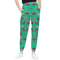 Beautiful Tropical Orchids Blooming Over Earth In Peace Tapered Pants by pepitasart