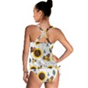 Nature Honeybee Sunflower Leaves Leaf Seamless Background Tankini Set View2